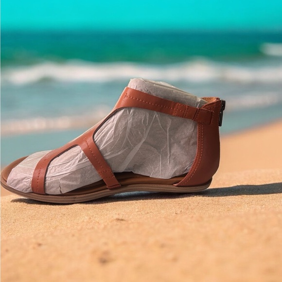 NEW MSRP $89 Lucky Brand Nayda Caged Sandals Women's in Cognac -  Size 11 - Picture 6 of 10